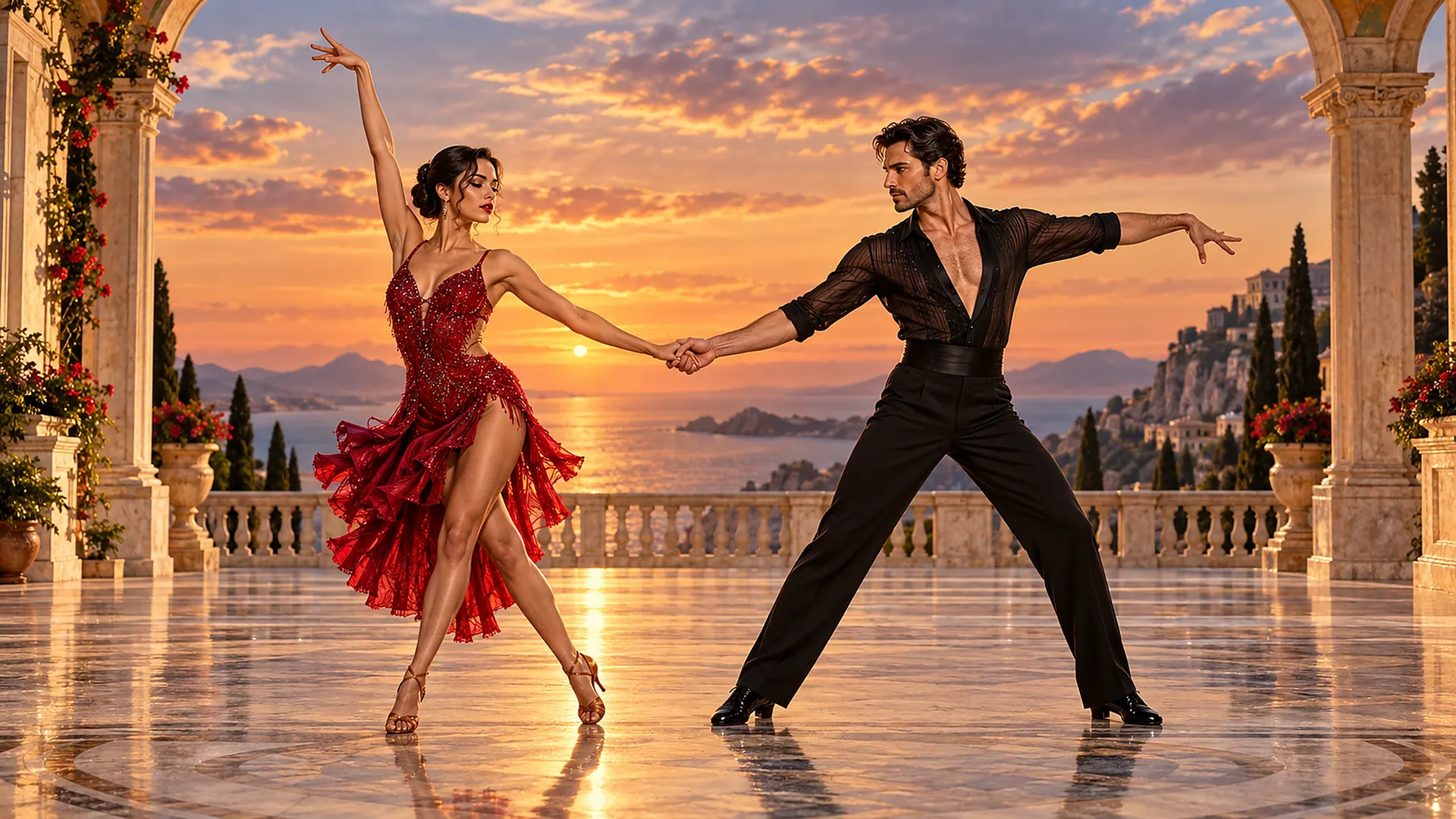 Latin Ballroom. AI-generated illustration