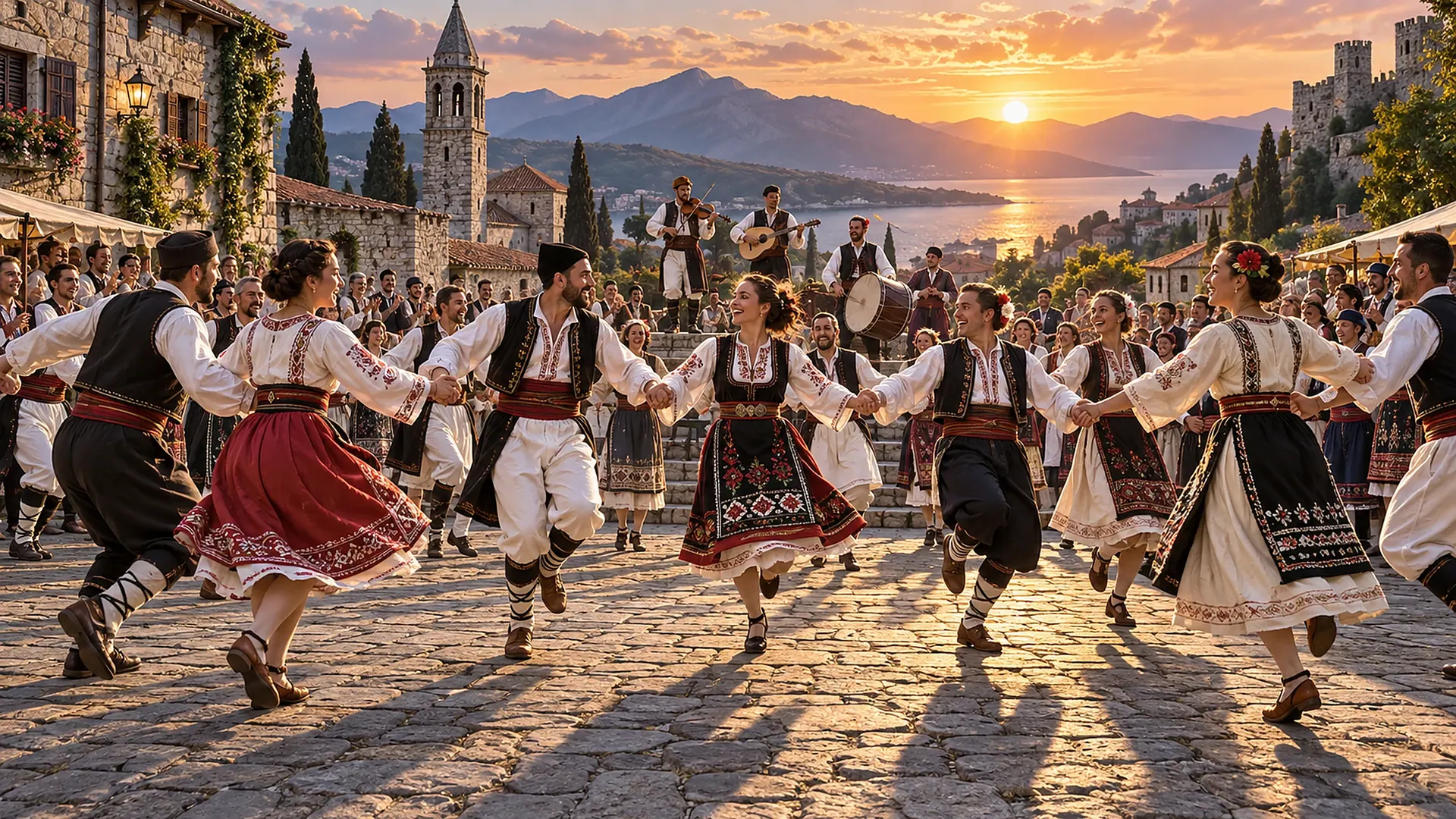 Folk Dances of Europe. AI-generated illustration